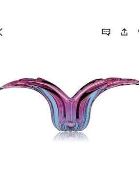 Art Deco Glass Bowl Decor Centerpiece Alfredo Barbini famous winged Collectible